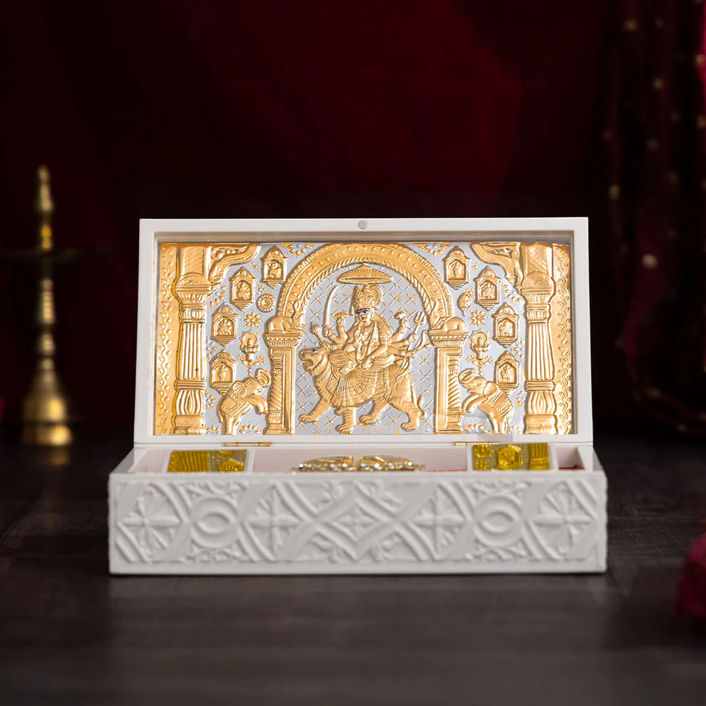 Svastika Nav Durga Pocket Temple - Gold Coated (Big)
