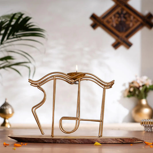Brass Ram Symbol Diya